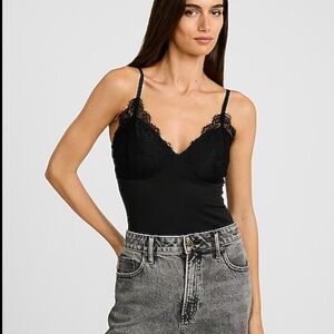 NWT Express Lace Trim Bodysuit Sz M